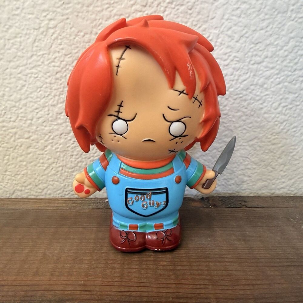 Gemmy Chucky Animated Decor 6.3” EmoteGlow Talking Light Up Figure Works